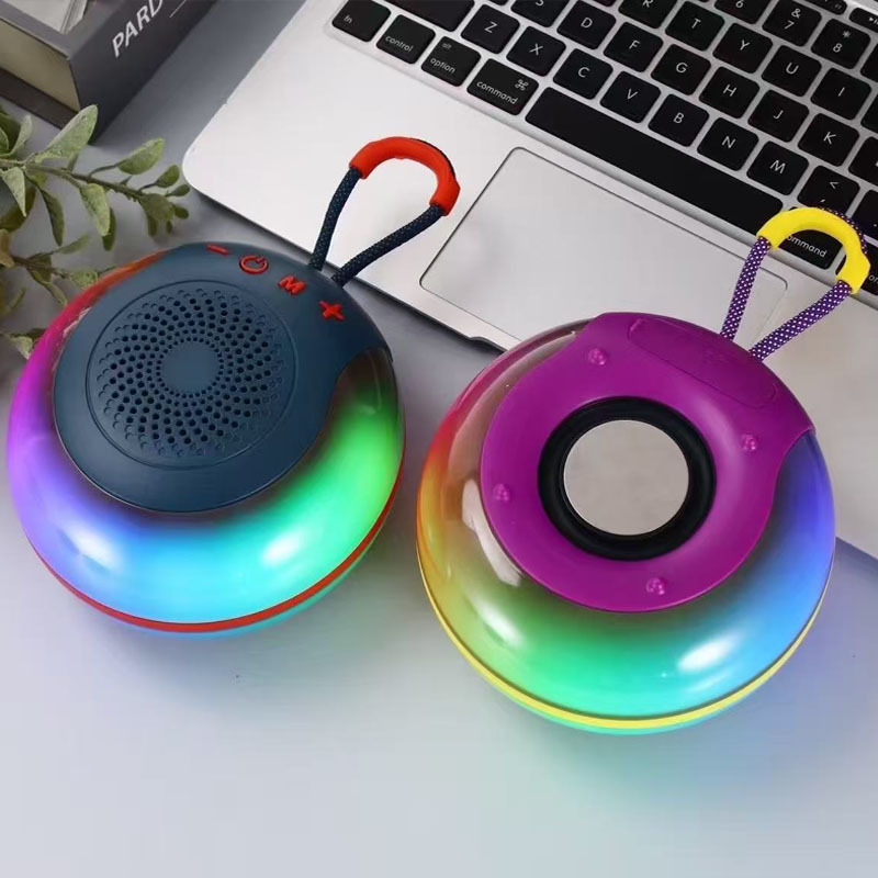 跨境新款蓝牙音箱高颜值氛围灯户外迷你插卡家用高音质低音炮音响|undefined