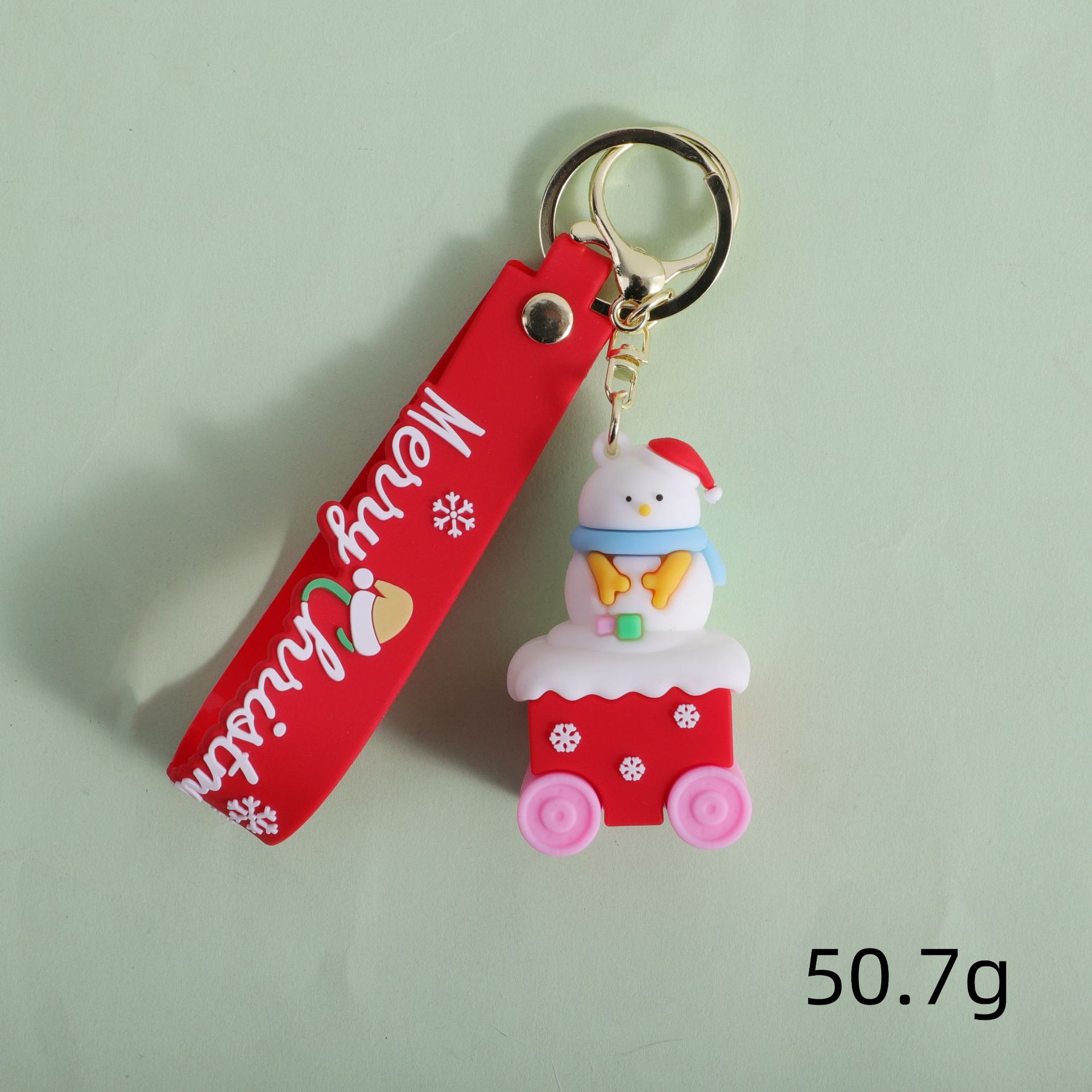 Nuevos productos transfronterizos Santa Claus llavero dibujos animados estilo lindo muñeco de nieve mochila alce colgante coche