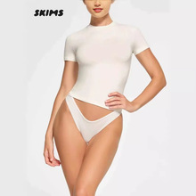 skims卡戴珊紧身短袖T恤女纯色圆领弹力打底衫明星同款塑身上衣夏