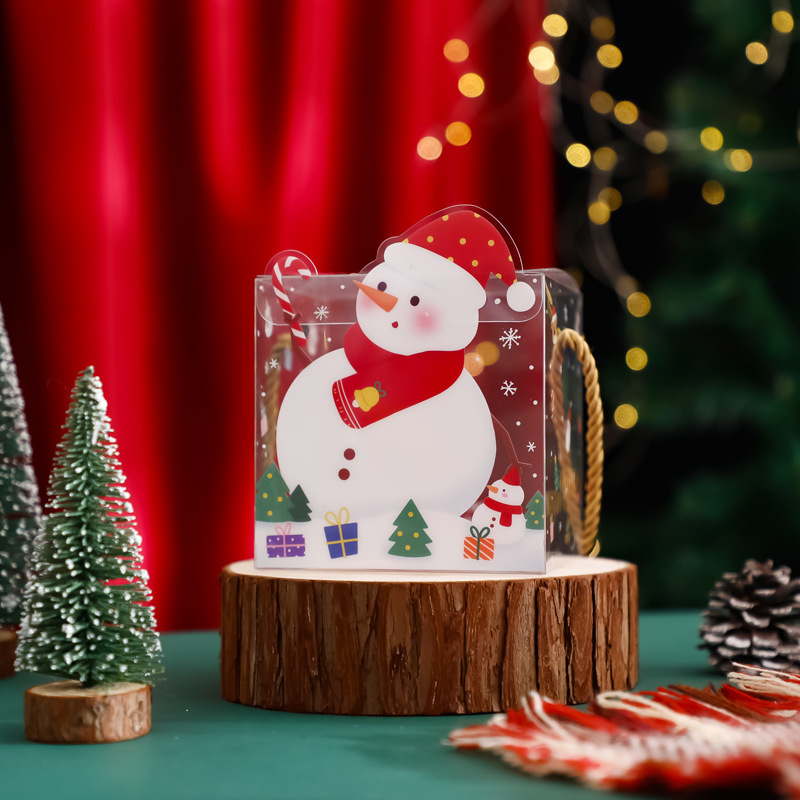 個性的な創造性クリスマスPVCリンゴ箱新アニメ透明手提げ立体平安夜プレゼント包装箱|undefined