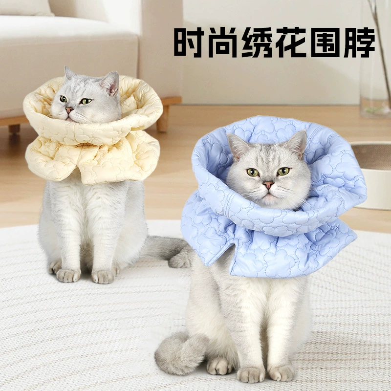 Новый Элизабет кольцо осенне-зимний теплый кошачий шарф стеганый легкий воротник модный вышитый воротник