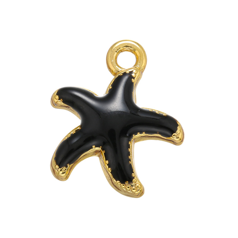 Color Drop Oil Starfish Small Pendant Five-pointed Star Diy Jewelry display picture 8