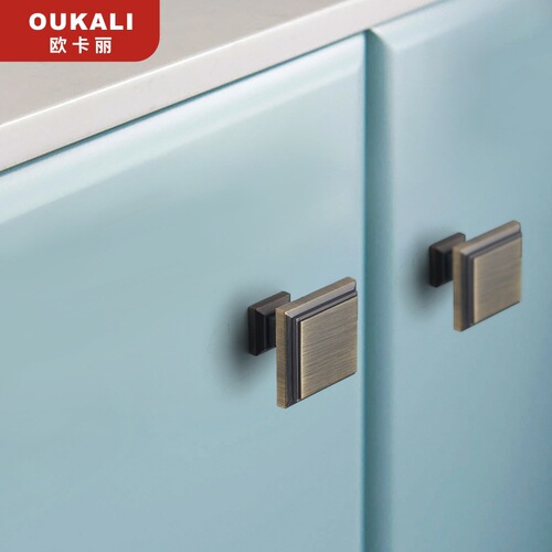 European Chinese style antique dumb green retro antique single hole handle American wine cabinet wardrobe drawer cabinet door handle
