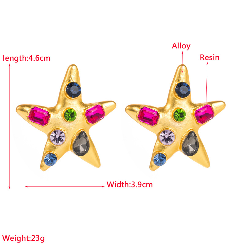 Fashion Star Alloy Inlay Rhinestones Women's Ear Studs 1 Pair display picture 1