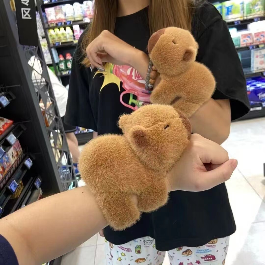 Capybara Snap Ring Capybara Doll Bracelet Plush Toy Kidsren's Doll Doll Wrist Cloth Doll Wholesale