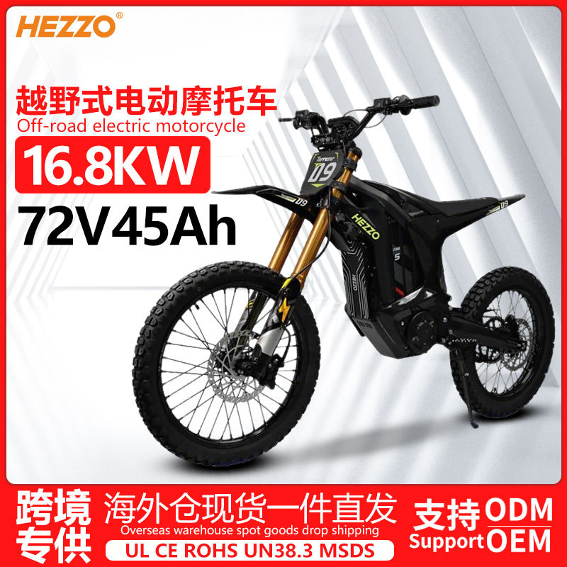 Motor central de alta potencia de 16.8KW 72V freno de aceite delantero y trasero doble amortiguación motocicleta todoterreno