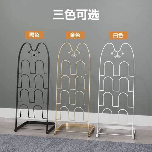Simple slipper rack living room indoor dormitory bathroom door behind the bathroom creative drying and draining iron rack for small shoes