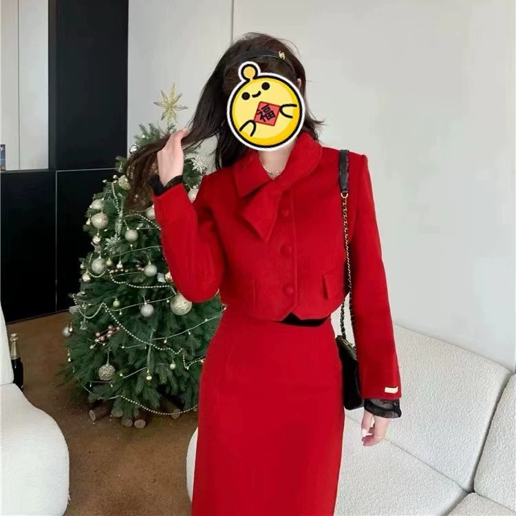 Популярное в Интернете 2024 новое осенне-зимнее двустороннее шерстяное пальто, Женский приталенный костюм, шерстяное пальто в наличии