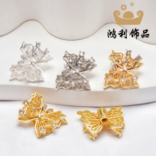 18K��ɫ��ɫ΢��ʯ�p�Ӻ�����׸������diy�ֹ�����b����