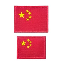 刺绣标专业生产红色斜纹布优质中国国旗五星红旗绣花布贴辅料背胶