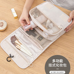 Hanging cosmetic bag, high-end toiletry bag, large capacity dry and wet separation mesh, hanging high-end cosmetic bag