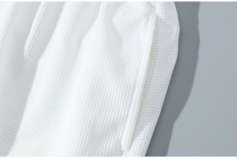 Dwuczęściowy zestaw męski T-shirt sportowy Waffle Short z krótkim rękawem i luźnym, krótkim rękawem, na lato_voghion.com