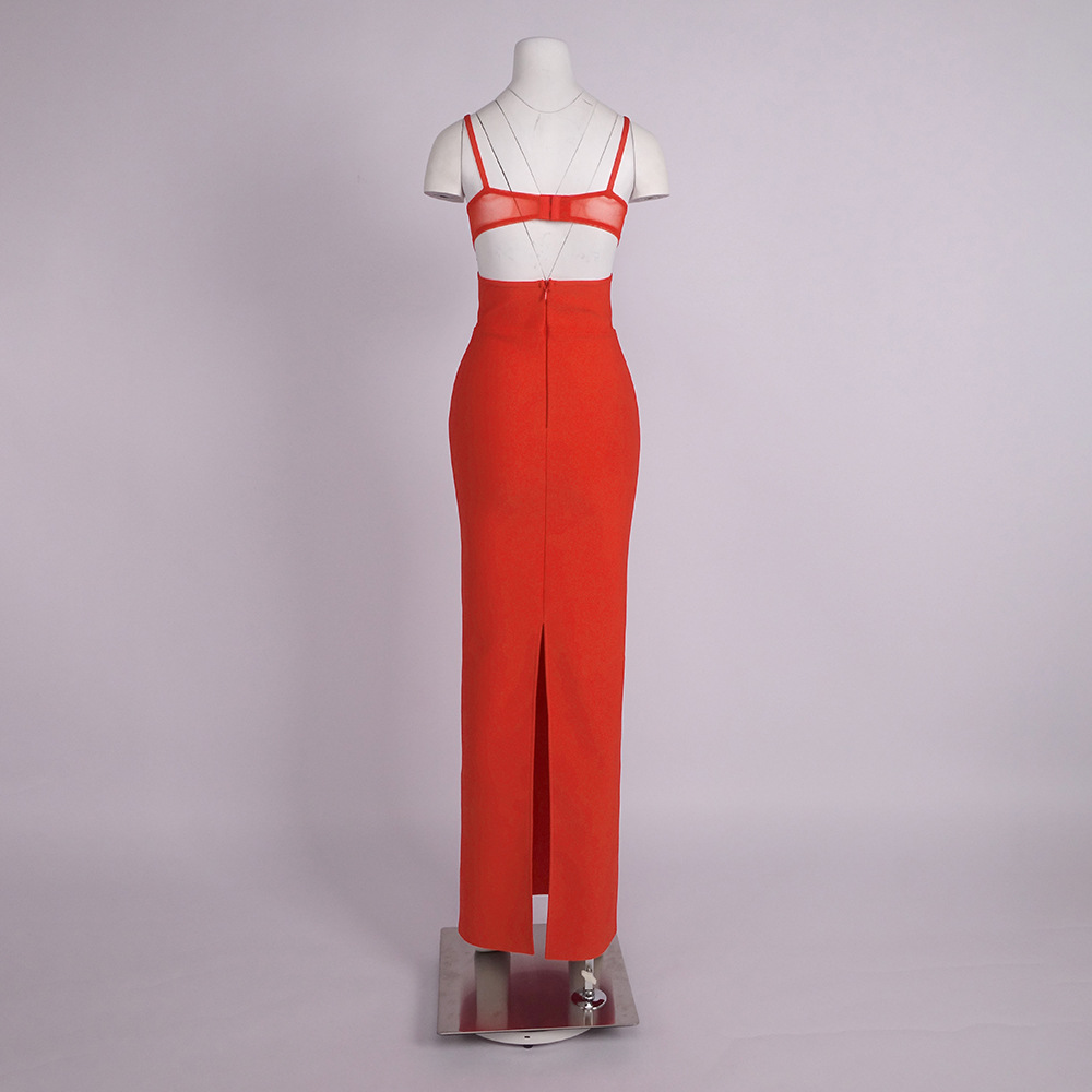 Women's Clothing Black Knitted Bandage Dress For Women Cross Strap Slim Fit Suitable For Commute Dates And Banquets_ecoleips.com