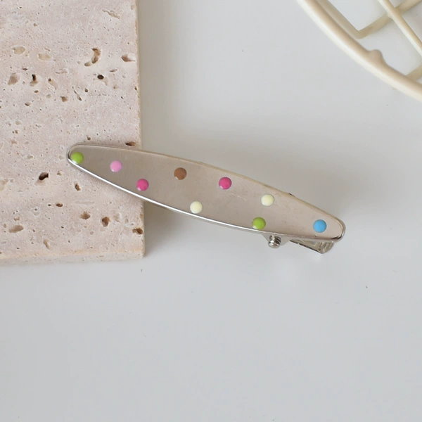 2# colorful dot thin oval-solid-6cm