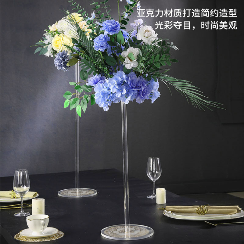 新しい結婚式の道具の透明なアクリルの正方形の棚の結婚式のテーブルは花の棚の屋外の結婚式の場所を並べて装飾品を配置します。|undefined