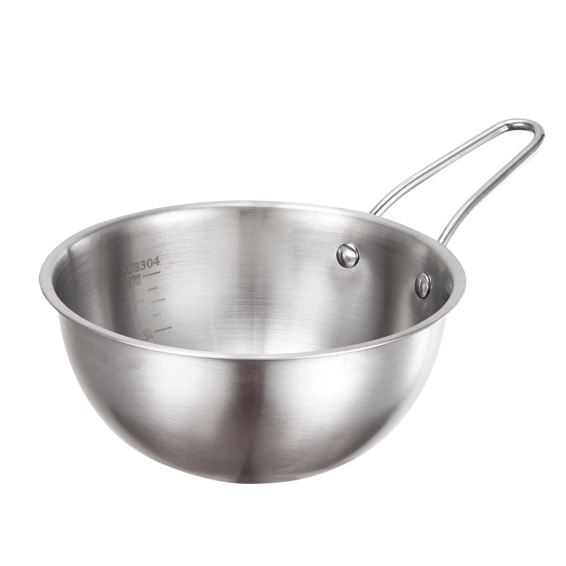 304 Stainless Steel Korean Style Rice Wine Bowl Rice Bowl Household Dip Bowl Handle Bowl Cooking Bowl Golden Barbecue Seasoning Bowl