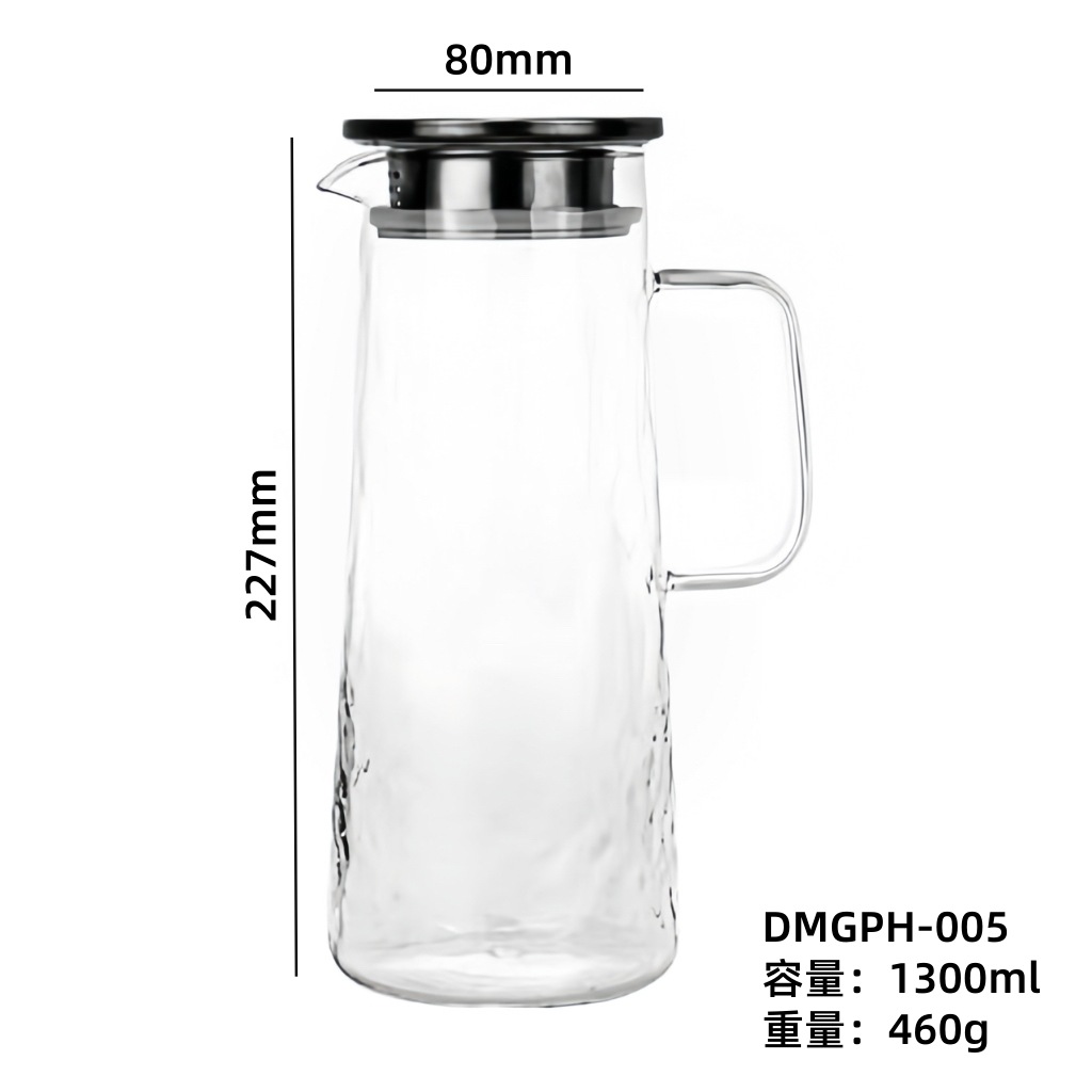 martillo japonés de alto boro tetera de vidrio tetera de té resistente al calor de gran capacidad tetera de agua fría tetera de bebida caliente tetera de jugo tetera doméstica