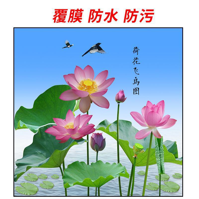 Lotus carp figure nine fish fortune decoration stickers toilet special lotus defilment self-adhesive wall stickers mural waterproof