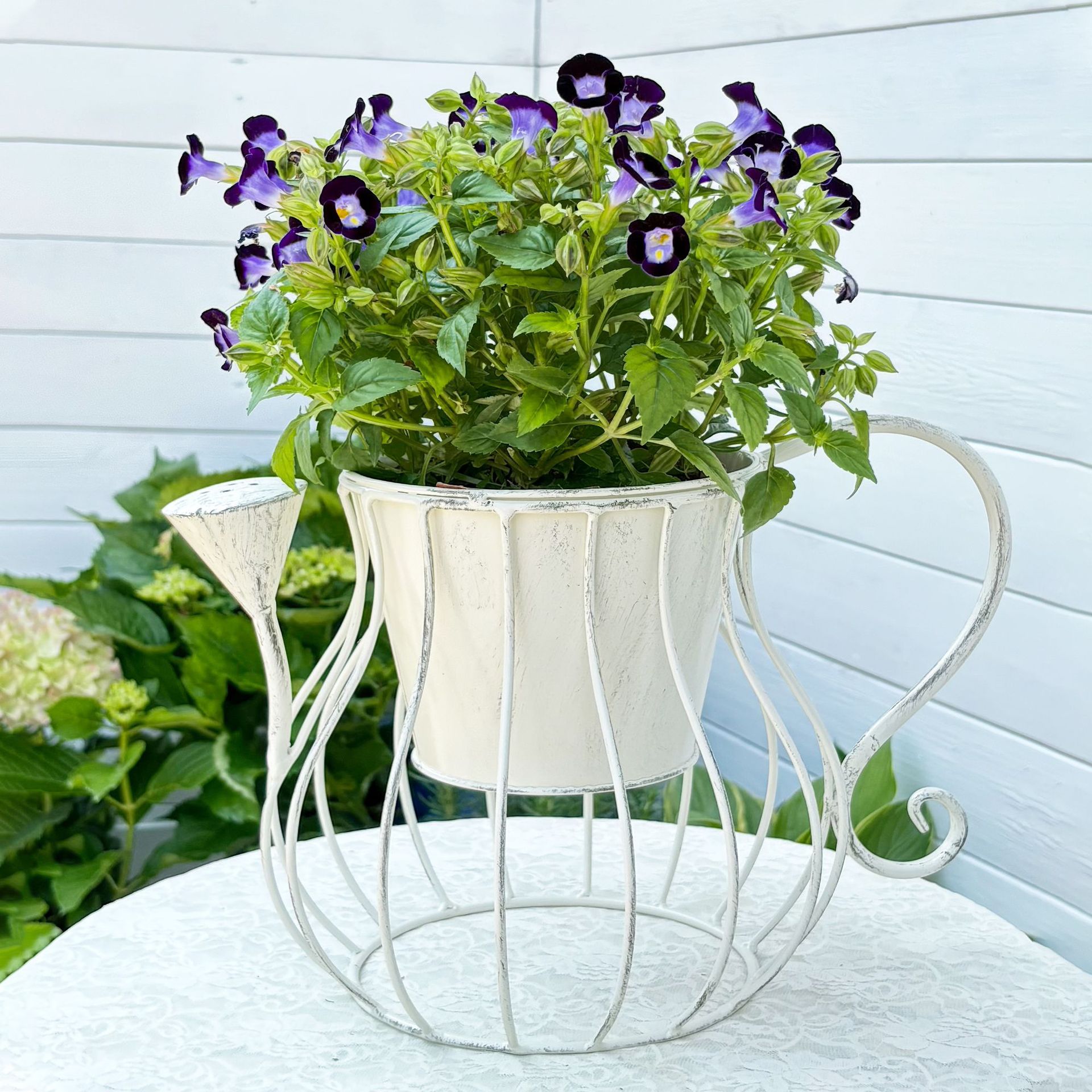 Temu Cross-Border Retro Iron Iron Bar Sprinkler Flower Pot Wall Hanging Pot Diameter Garden Balcony Decorative Flower Pot