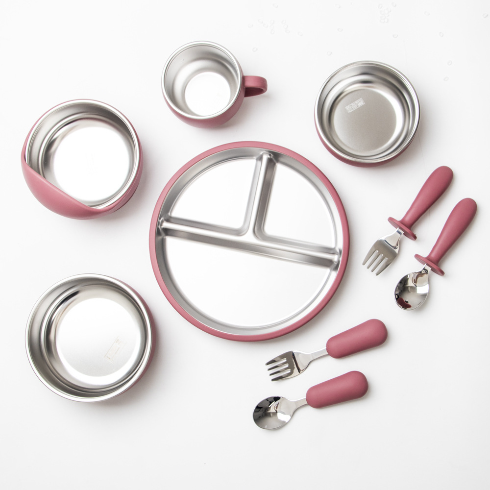 silicone children's set stainless steel
