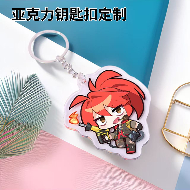 Acrylic keychain cartoon peripheral brand double-sided transparent glue keychain pendant wholesale custom