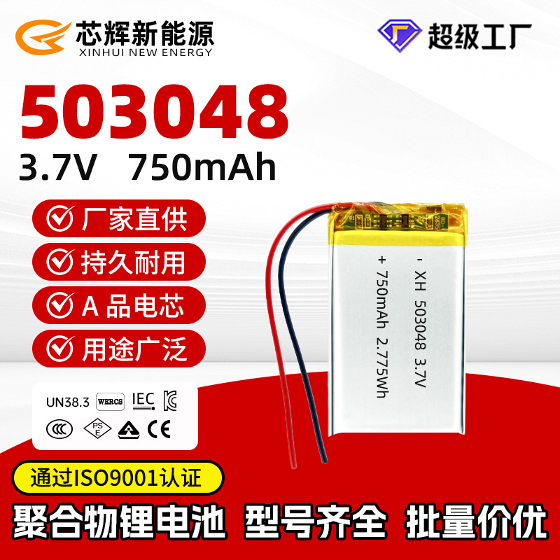503048 Polymer Lithium Battery 3.7V750Mah Capacity Battery Suitable for Electronic Products