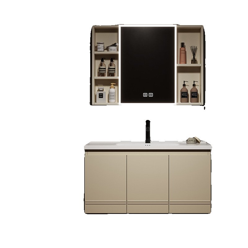 gabinete de baño de acero inoxidable simple gabinete de lavabo de cerámica integral gabinete de lavabo facial gabinete de espejo de belleza