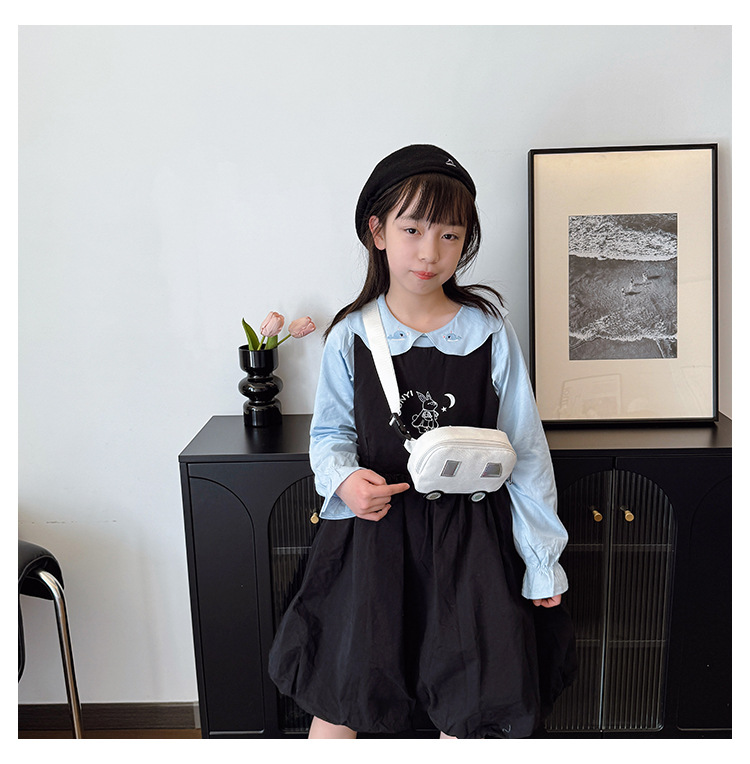 Niños Lienzo Color Sólido Lindo Hilo De Coser Cuadrado Cremallera Bolsas De Hombro display picture 15