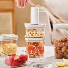 电动抽真空方形保鲜盒 PET塑料保鲜密封罐可抽真空食品保鲜密封罐