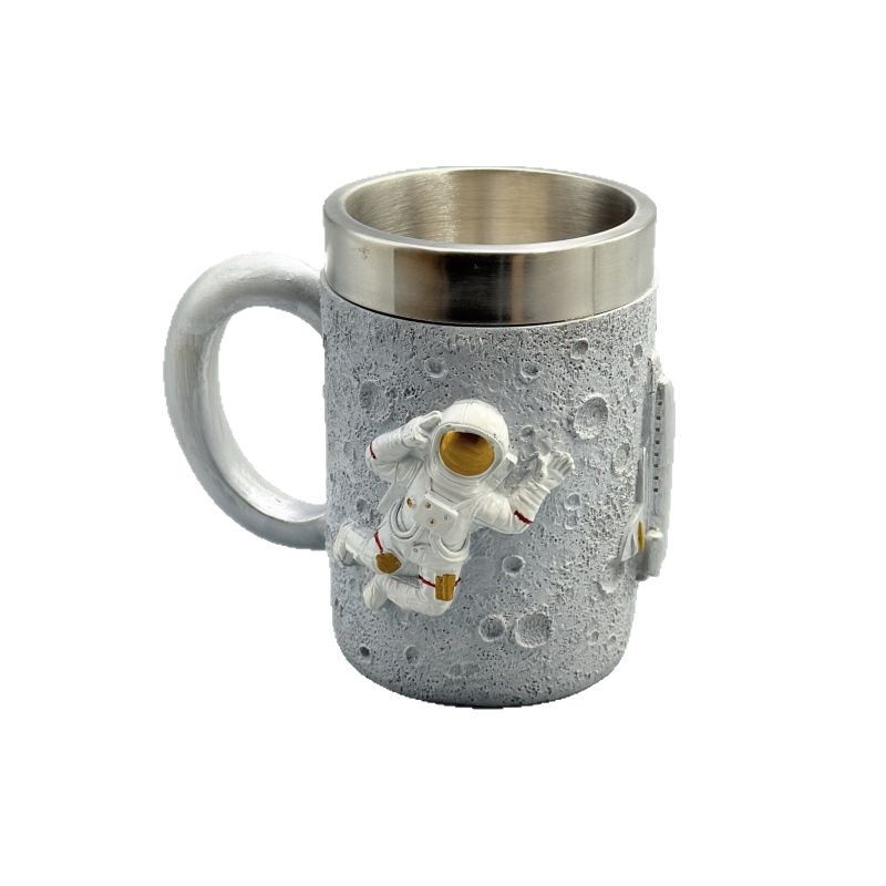 Taza de cerveza de astronauta 3D en relieve, creativa y personalizada, de acero inoxidable, de gran capacidad, para agua.