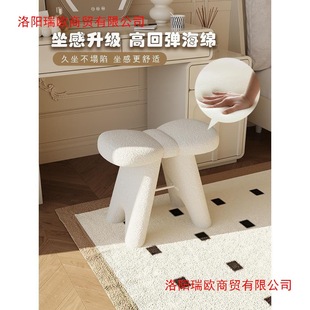 Trendy Stool with Bowknot, Modern Vanity Stool, Dressing Table Chair, White Bedroom Modern Minimalist Home Use