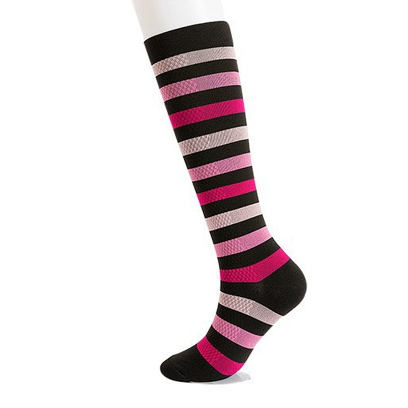 Compression Running Socks, Unisex Jacquard Knee-High Socks, Multiple Patterns, S/M & L/XL