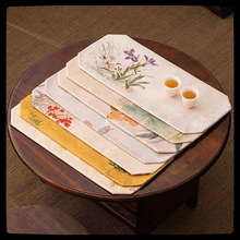 香云纱茶席双面家用长条桌布小清干泡垫茶几茶台桌布防水防滑茶垫