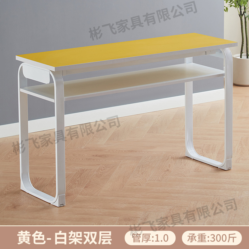 Mesa de capacitación de instituciones educativas de doble capa clase de tutoría para estudiantes de primaria y secundaria combinación de mesa y silla sala de conferencias para dos personas