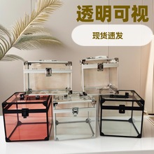 透明化妆品收纳箱 家用桌面整理盒首饰化妆品收纳盒 现货零售