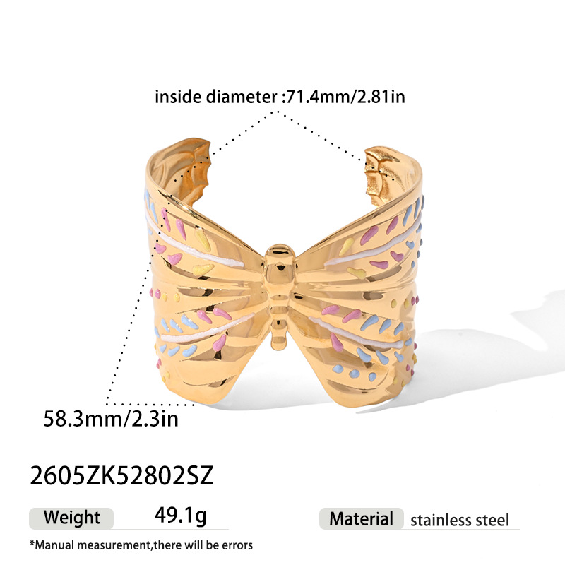 TENA joyas transfronterizas de acero inoxidable originales goteo de aceite pulsera mariposa pulsera de alto nivel de sensación de apertura pulsera al por mayor image 8