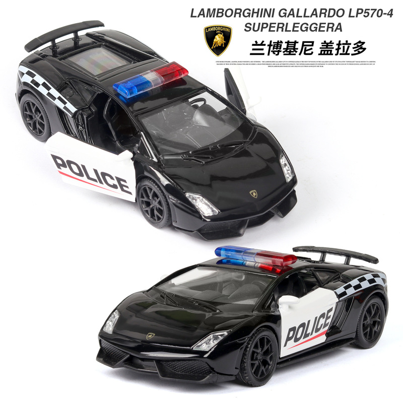 [Boxed] 1:36 American police car Mustang Dodge Ford children's toys alloy car model ornaments cross border