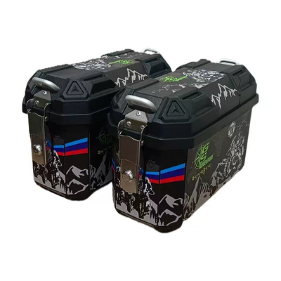 Motorcycles and Electric Vehicles, Non-Aluminum Alloy – Motorcycle trunk - 25l-saddlebags-pair-gs-black-lined-with-integrated-mounting-brackets