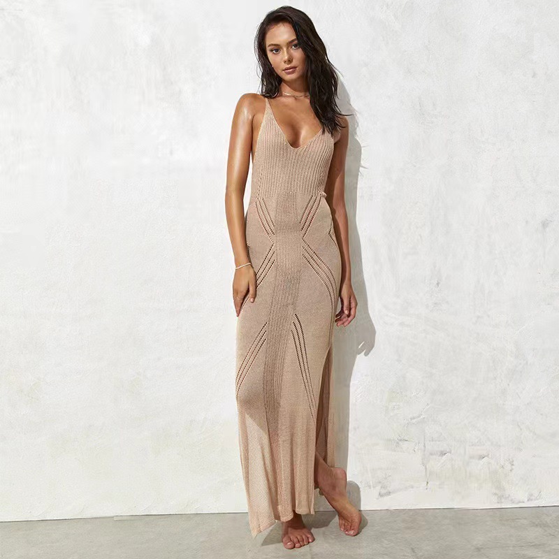 2024 국경을 넘는 유럽과 미국의 새로운 해변 원피스 스트랩 비키니 휴가 원피스 비키니 비치 원피스