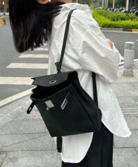 時尚百搭凱莉雙肩包女大容量復古高級感背包2023新款百搭時尚包