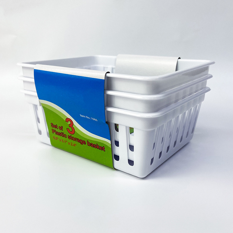 Caja de almacenamiento de artículos diversos de estilo japonés caja de plástico de escritorio caja de organización cosmética rectangular fabricante de cesta de almacenamiento de cocina