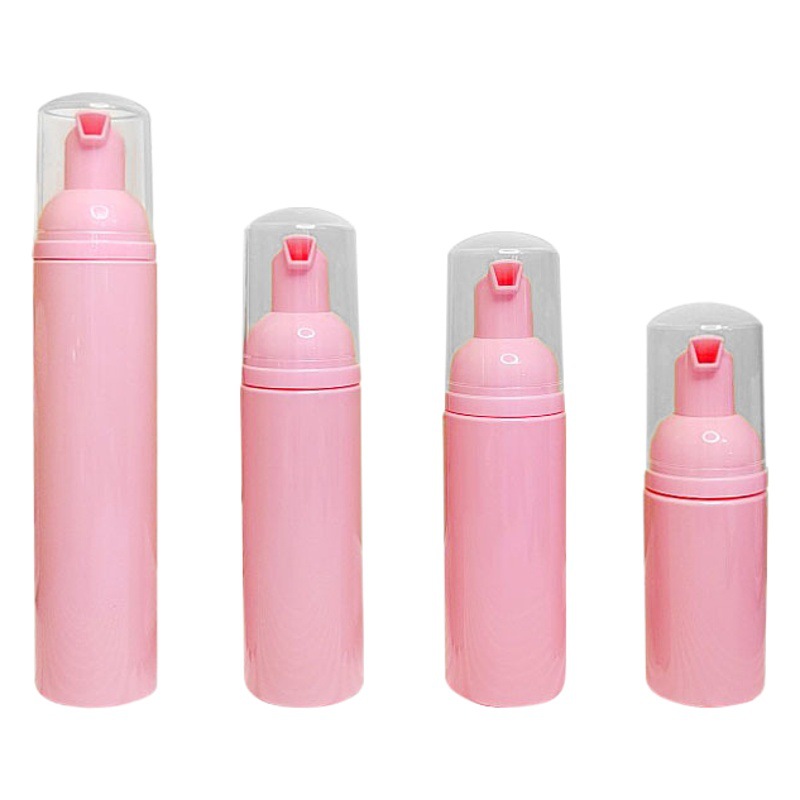 Fábrica 60ml botella de espuma rosa mousse limpiadora botella de espuma espumante 30ml 50ml limpiador facial dividido embotellado