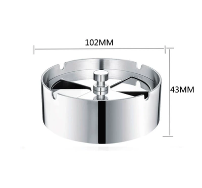 Car Stainless Steel Ashtray Thickened Rotating Cover Windproof Ashtray Office Household Countertop Ashtray Car Gift (Car ashtray) - small-10x-5-sanding-edition