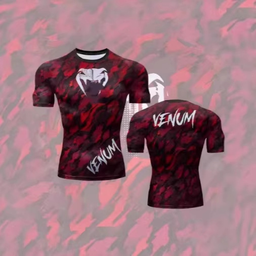 2026 Boxin Ufc Mixed Martial Arts Boxing Champion Night Fight Men's and Women's Short-Sleeved Quick-Drying Breathable Fitness T-Shirt