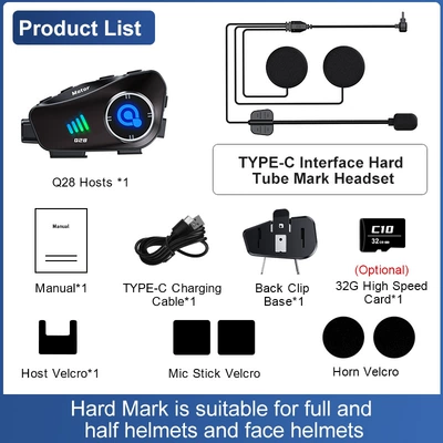 Q28 Helmet Bluetooth Headset Motorcycle Helmet Headset - hard-mark