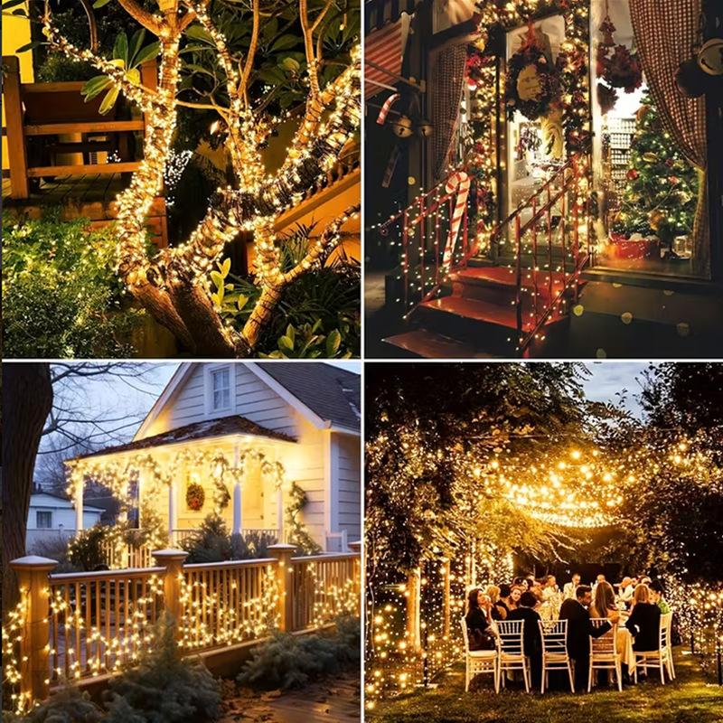 LED Sternenhimmel V Hängeleuchte mit magischer Bohne, dreifarbig dimmbar, RGB-Lichter, Niederspannungs-Lichtquelle, warmweiße Atmosphärenleuchte, Kupferdraht-Lampe
