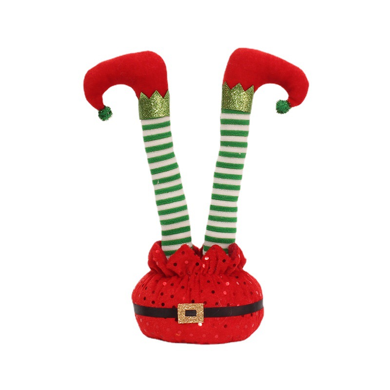 Fábrica al por mayor transfronteriza nueva decoración de Navidad suministros invertida elfo pierna fiesta decoración interior adornos