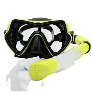 Adult snorkeling suit tempered glass diving goggles silicone breathing tube suit adult full dry breathing tube