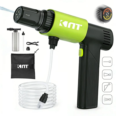 Qatlanan tutacaqlı simsiz yüksək təzyiqli təmizləyici, LED işıqlı, 2600Mah batareya.