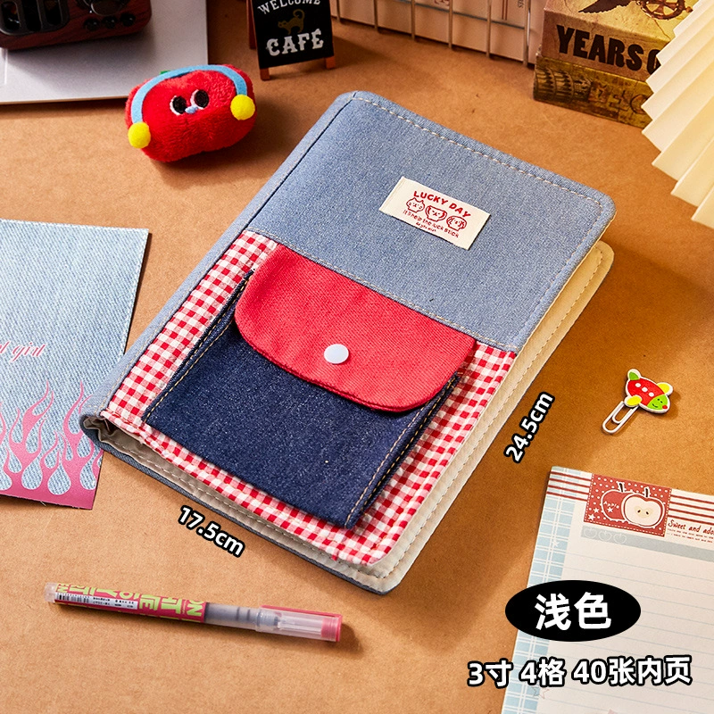 Notebook patchwork denim fabric A5, cloth cover with pockets, cute creative design